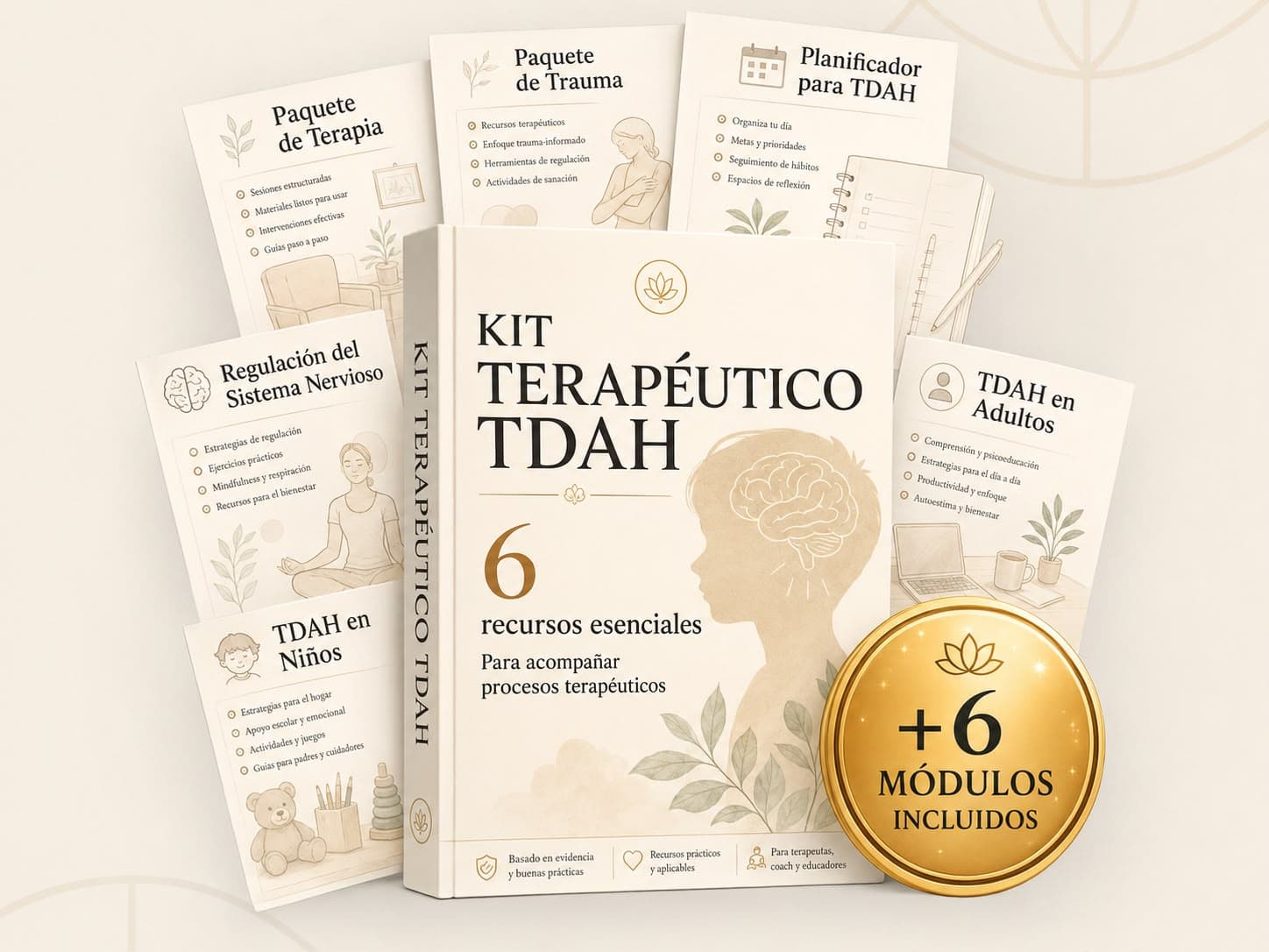 Kit Terapéutico TDAH — planificadores, cuadernos de actividades y tarjetas para usar en sesión